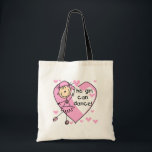 Tote Bag Cette fille peut danser le T-shirts et les cadeaux<br><div class="desc">Un chiffre adorable ballerine de bâton dans un tutu rose, des coeurs roses, et un texte qui lit "cette fille peut danser !" sur les sacs de ballerine, le T-shirts, les sweat - shirts à capuche, les tasses, les boutons, les mousepads, les porte - clés, le magnet, et d'autres habillement...</div>