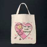 Tote Bag Cette fille peut danser le T-shirts et les cadeaux<br><div class="desc">Si vous aimez danser et des chiffres de bâton vous aimerez ce chiffre mignon de bâton conception de ballerine dans le rose sur des T-shirts de ballerine,  des tasses,  des sacs,  des cartes,  des autocollants,  le magnet,  des coussins,  et d'autres articles !</div>