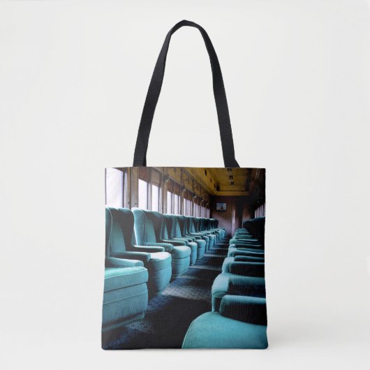Tote Bag Chaises Bleu Turquoise (Devant)