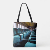 Tote Bag Chaises Bleu Turquoise (Dos)