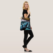 Tote Bag Chaises Bleu Turquoise (Sur le modèle)