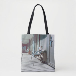 Tote Bag Chaises en dehors des chambres d'hôtel de plage