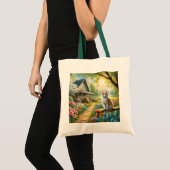 Tote Bag Chalet de printemps/jardin & chat (Devant (produit))