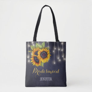 Tote Bag Chaleur de tournesol rustique mariage bridesmaid