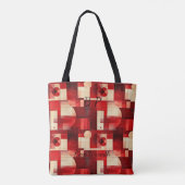 Tote Bag Chaleur profonde Abstraite - Rouge, Crème, Noir Gé (Dos)
