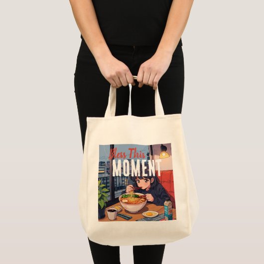 Tote Bag Chaleureux Ramen Fourre-tout - Retro Japonais Food (Devant (produit))