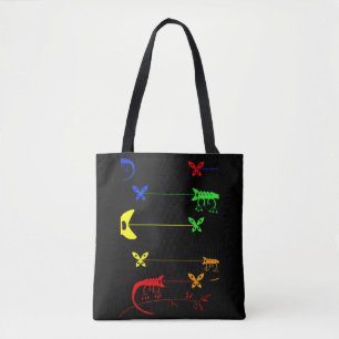 Tote Bag Chameleon Art, Rainbow Chameleon Fourre-tout Shag