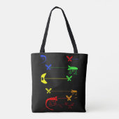 Tote Bag Chameleon Art, Rainbow Chameleon Fourre-tout Shag (Dos)