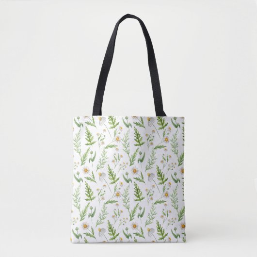 Tote Bag Chamomile Fleur Botanique Rustique Motif (Devant)