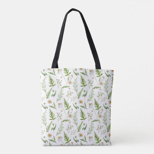 Tote Bag Chamomile Fleur Botanique Rustique Motif (Dos)