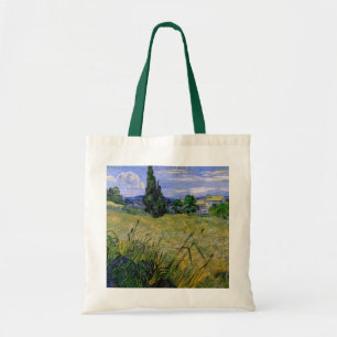 Tote Bag Champ de blé vert avec cyprès par Vincent van Gogh