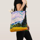 Tote Bag Champ de blé Vincent Van Gogh avec Cyprès (De près)