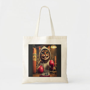 Tote Bag Champ de boxe ? - Chat avec gants de boxe