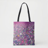 Tote Bag Champ de Fleurs sauvages roses et pourpres (Devant)