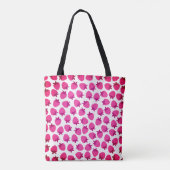 Tote Bag champ de fraise rose été nature fruit initial (Dos)