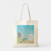 Tote Bag Champ de lapins de printemps (Dos)