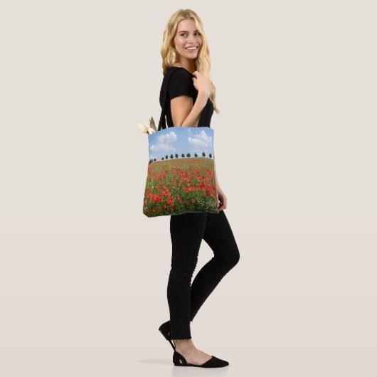 Tote Bag Champ de pavot en fleurs (Sur le modèle)