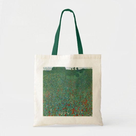 Tote Bag Champ de pavot par Gustav Klimt, Art Nouveau Vinta (Devant)