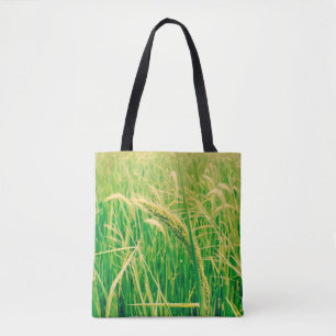 Tote Bag Champ de riz en rural et frais, vintage style