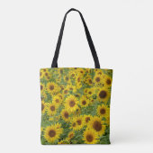 Tote Bag Champ de tournesols jaunes (Dos)