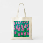 Tote Bag Champ de tulipes roses, Fleurs de printemps peintu (Dos)