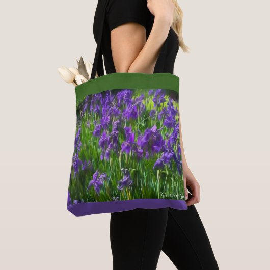 Tote Bag Champ d'Irises Fourre-tout (De près)