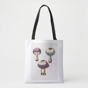 Tote Bag Champignon violet à voile arachnéiforme dessiné à 