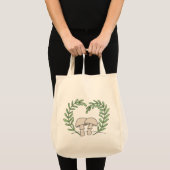 Tote Bag Champignons avec Feuilles de fougère (Devant (produit))