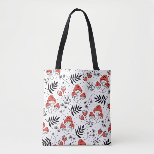 Tote Bag Champignons champignon : Nature Line Art (Devant)