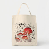 Tote Bag Champignons d'aquarelle personnalisée Fourre-tout (Devant)