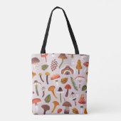 Tote Bag Champignons d'automne, feuille : répétition vintag (Dos)