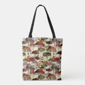 Tote Bag Champignons de champignons mignons rouge blanc mot (Dos)