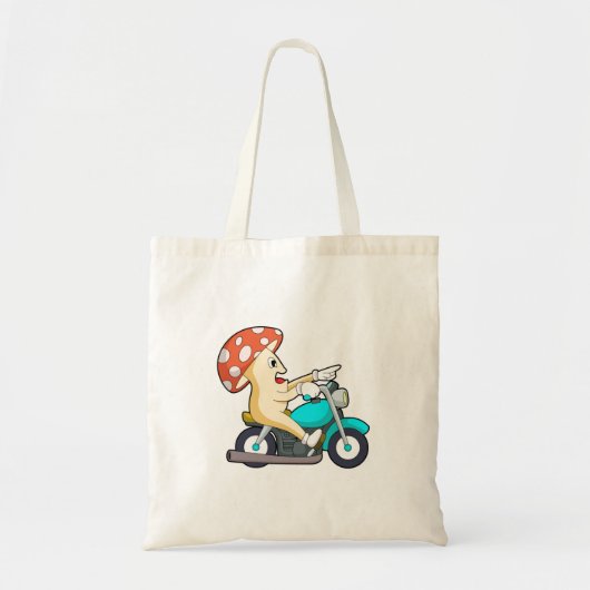 Tote Bag Champignons en moto avec moto (Devant)