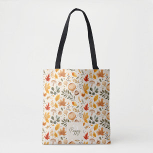 Tote Bag Champignons et Feuilles personnalisés mignons tomb