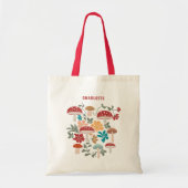 Tote Bag Champignons et fleurs du milieu du siècle moderne  (Devant)