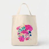 Tote Bag Champignons et Hibiscus Moonlight Dreams (Devant)