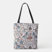 Tote Bag Champignons Fox & Dragonfly Cute Motif d'automne (Dos)