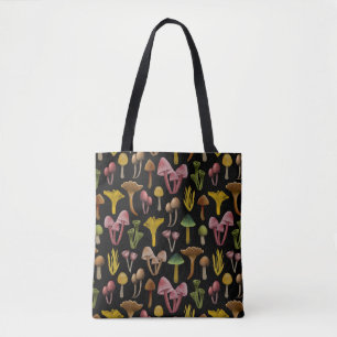 Tote Bag Champignons, Lichen et champignons colorés