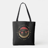 Tote Bag Champignons Magiques Rouge & Or Crescent Moon sur  (Dos)