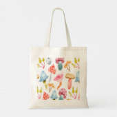 Tote Bag Champignons pastel à l'aquarelle (Dos)