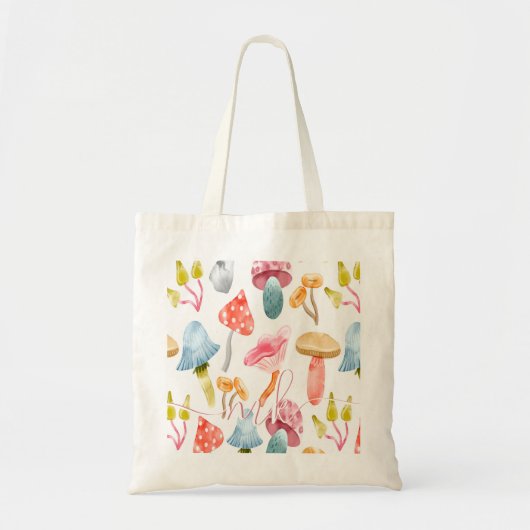 Tote Bag Champignons pastel à l'aquarelle (Devant)