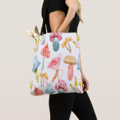 Tote Bag Champignons Pastel Aquarelle (De près)