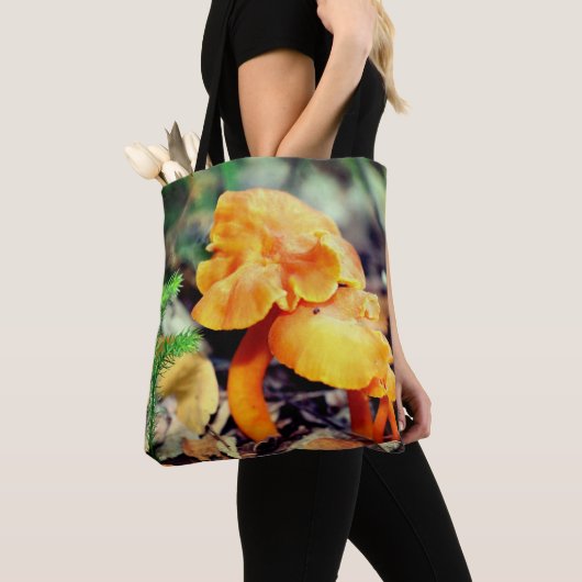 Tote Bag Champignons sauvages d'orange pâle gros (De près)