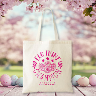 Tote Bag Champion de chasse aux oeufs de Pâques personnalis