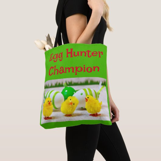 Tote Bag Champion de chasse aux oeufs de Pâques vert (De près)
