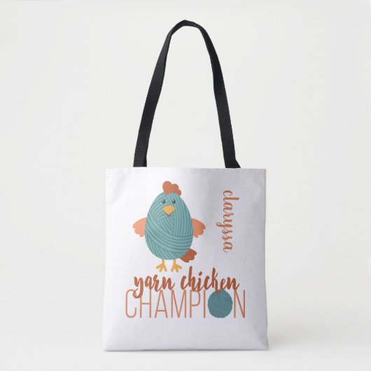 Tote Bag Champion turquoise et rouille de poulet (Devant)