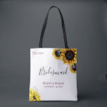 Tote Bag Champs de tournesol domestique personnalisée<br><div class="desc">Des tournesols tendance et chic,  un sac fourre-tout de fête de mariage personnalisé et une haleine pour bébé. Conçu pour correspondre à notre collection de champs de tournesol.</div>