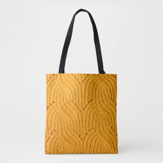 Tote Bag Chandail en tricot orange, arrière - plan texturé. (Devant)