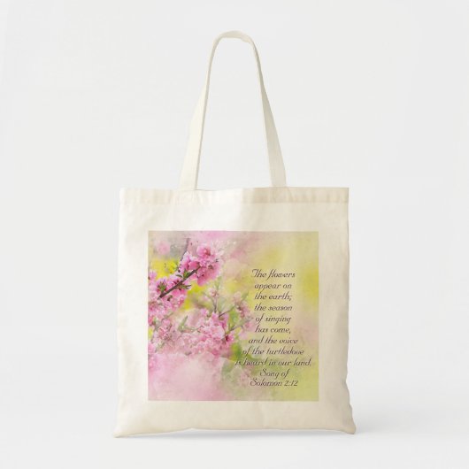 Tote Bag Chanson de Salomon 2:12 Des fleurs apparaissent su (Devant)