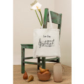 Tote Bag Chant d'amour, oiseaux assis entre les notes music